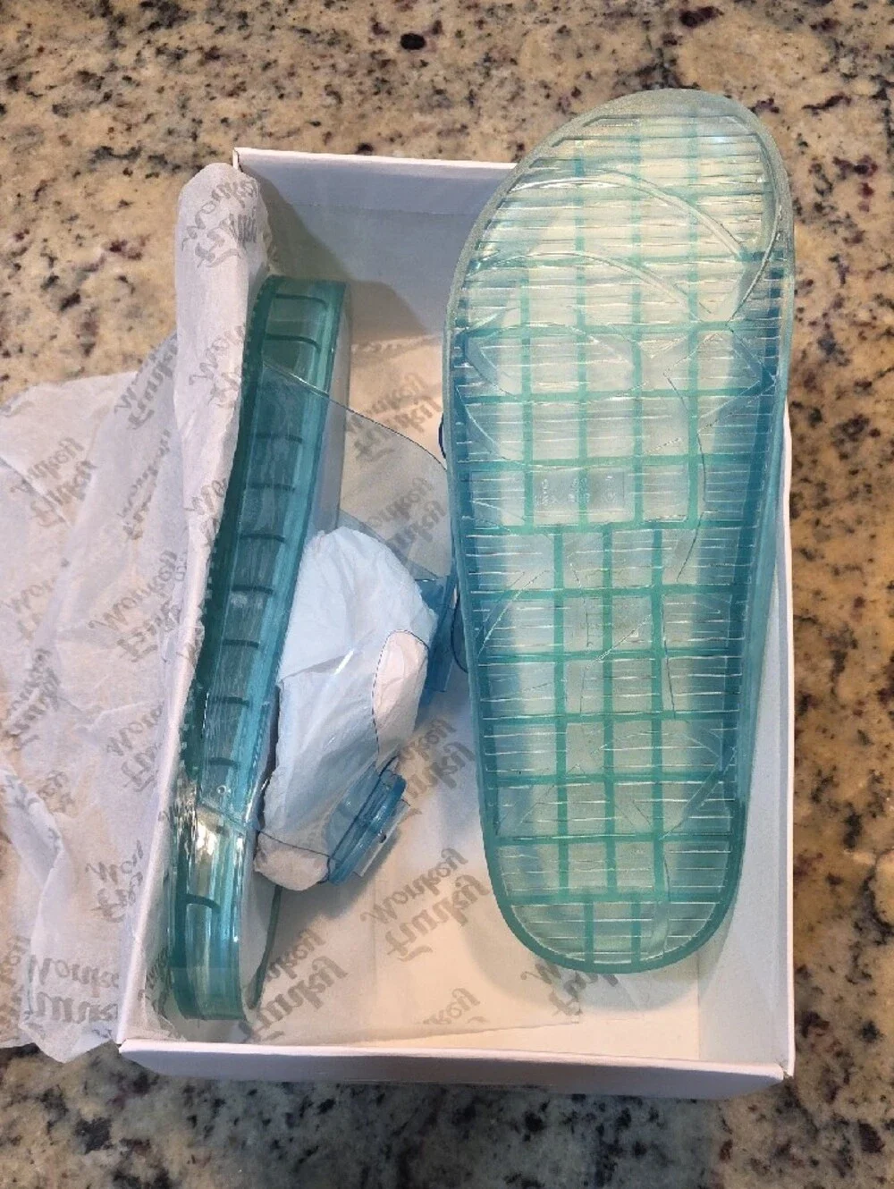 Women’s Light Blue Jelly Slide Sandals